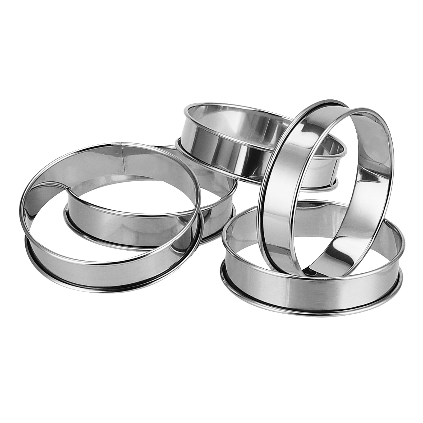 10 Pcs Double Rolled Tart Rings Stainless Steel Muffin Rings Crumpet