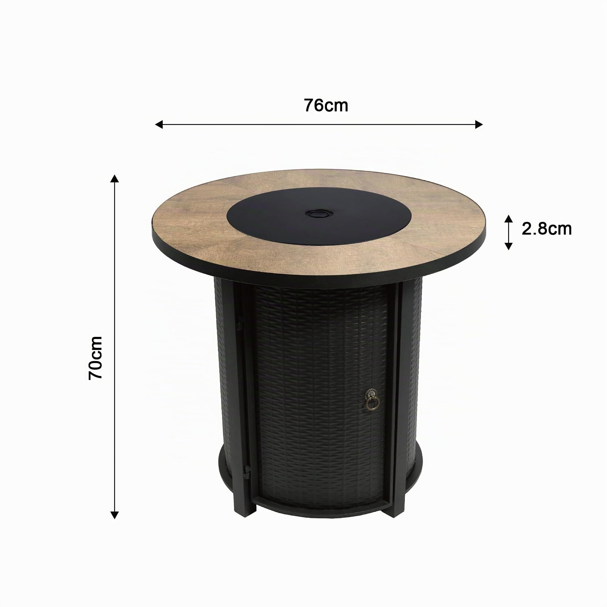 Braséro de Jardin à gaz Chauffage extérieur Acier Housse de Protection Verres de feu Noir Marron Teamson Home HF30900BA-EU