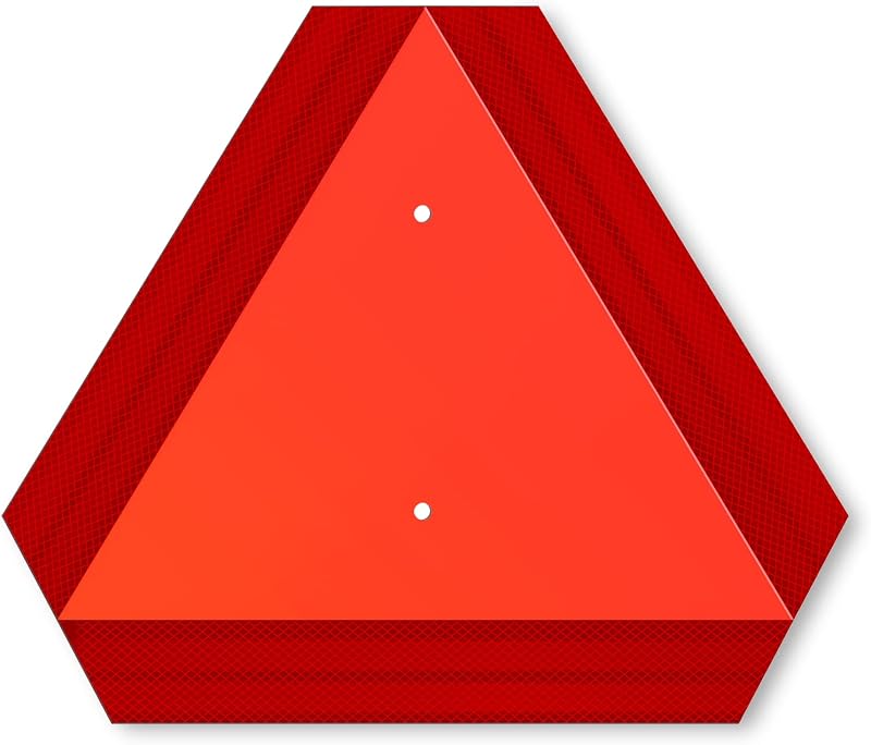 SWEETAPRIL Señal de vehículo de movimiento lento, señales triangulares de aluminio libre de óxido para vehículos de movimiento lento, 14.0 x 16.0 in, reflectante de grado de diamante de 40 mil de grosor para carrito de golf, para carrito de golf, tractor, Utv, señales de seguridad