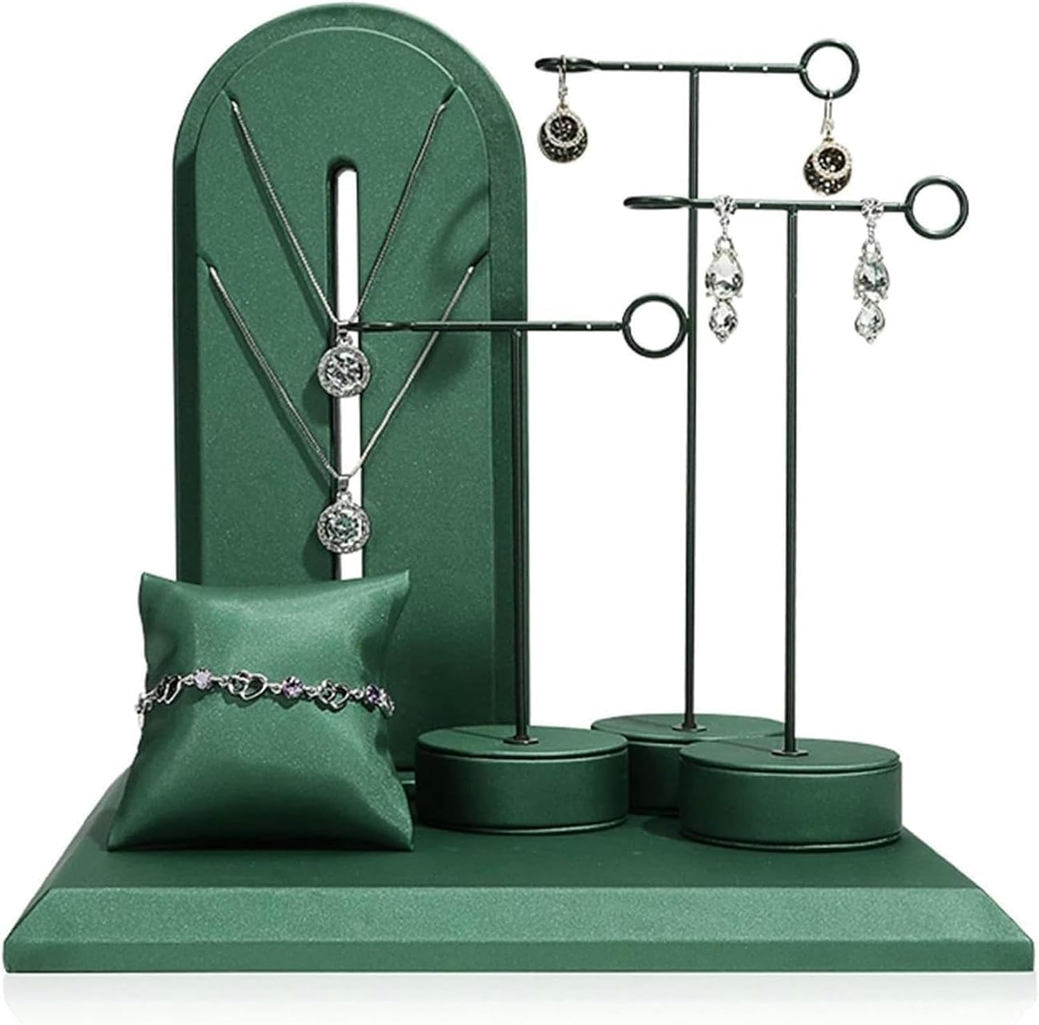 3-teiliges Schmuckständer-Set in T-Form aus Metall für Halsketten