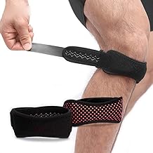 دعامة ركبة واحدة واقية وقابلة للتعديل وبمسامات للتهوية مناسبة للرياضة والتسلق وكرة السلة (اللون: احمر على شكل حرف C)، سيليكون، من هوانجيهوا