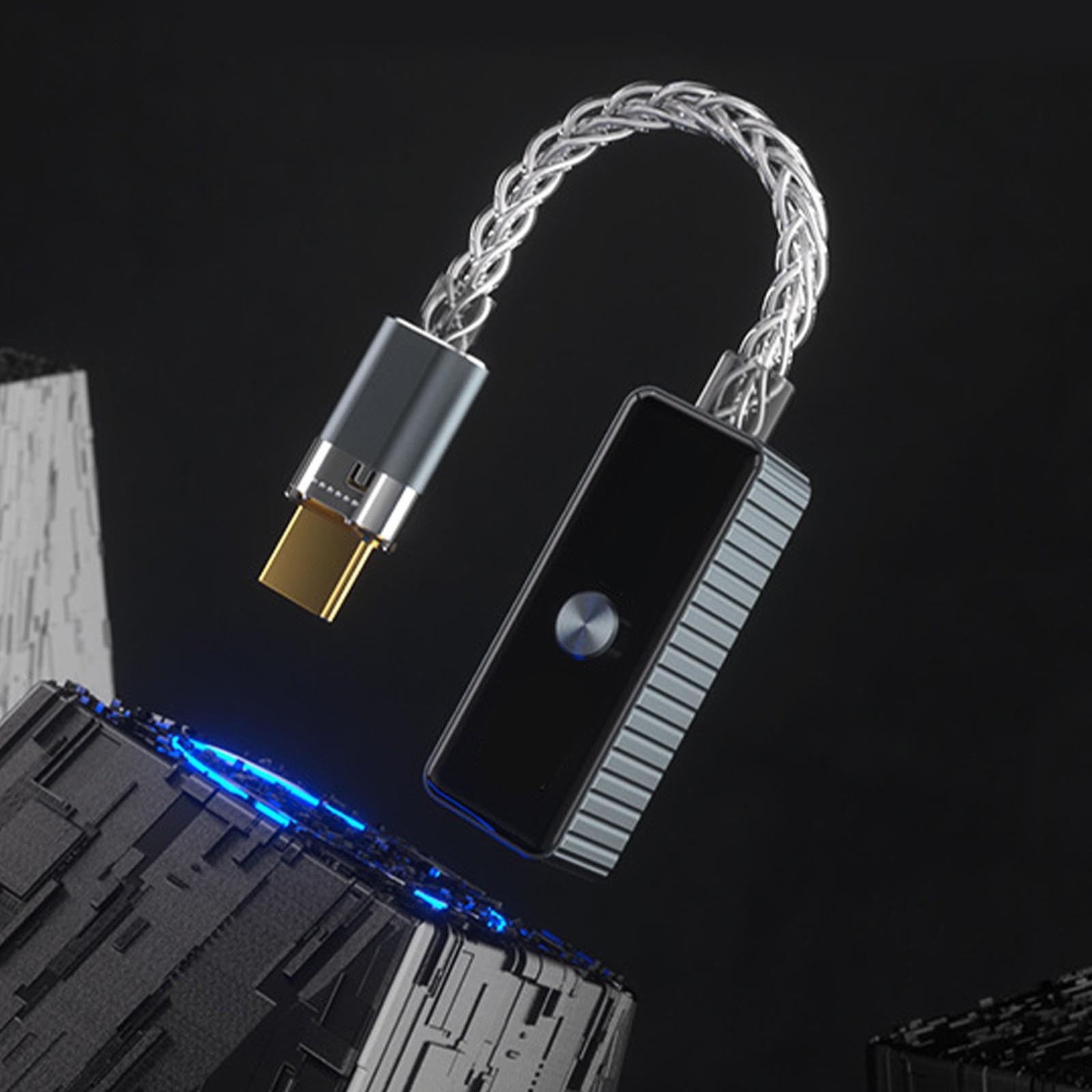 Amplificador de auriculares USB C tipo C pequeño de 3,5 mm, auditivo sin pérdidas, alta resolución para smartphones, PC, portátil