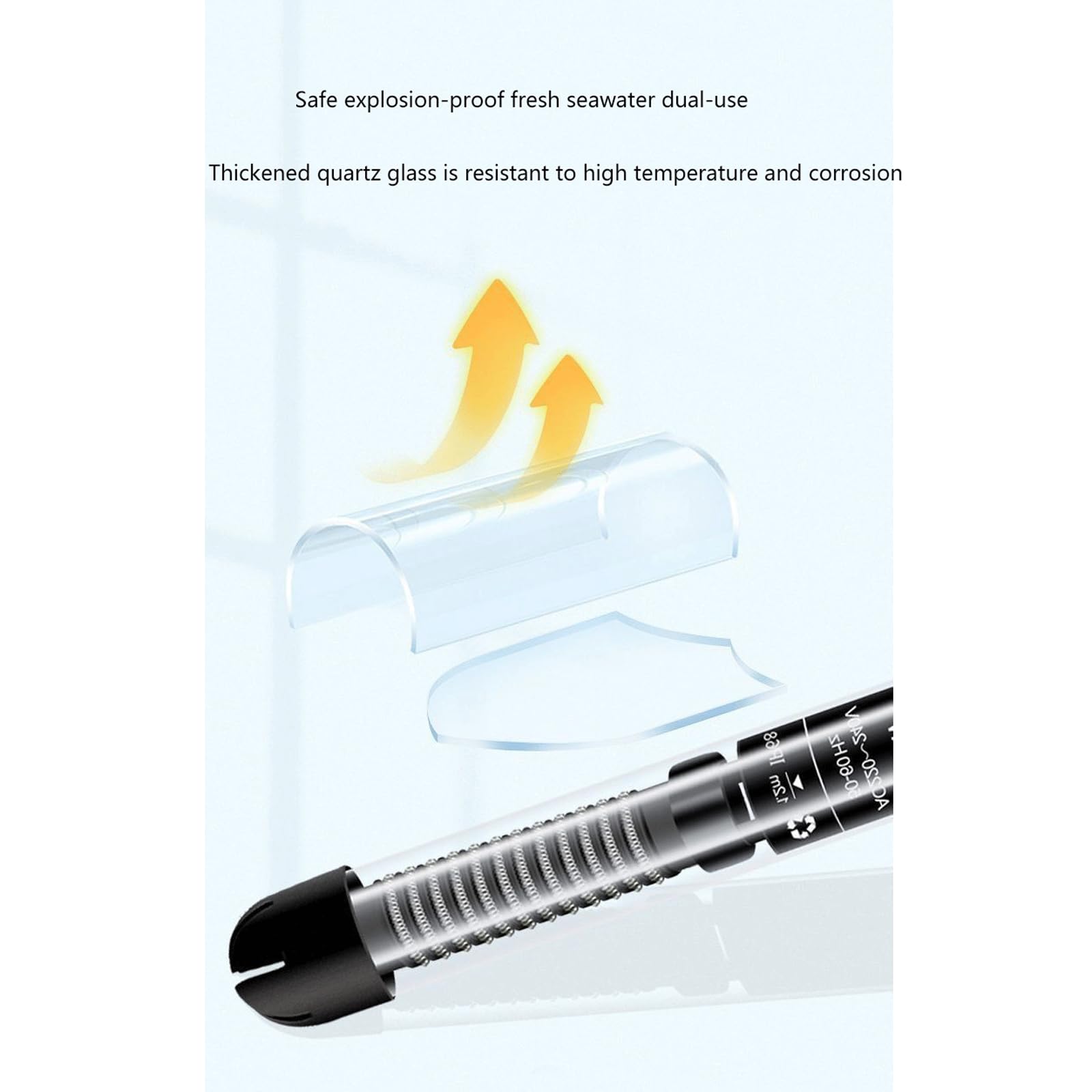 Acuario Varilla Calentamiento Tanque Pescado Temperatura Constante Automática Explosiones Varilla con Estuche Protector,300W