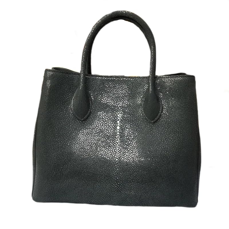 Authentische echte Stingray Skin Lady Classic Black Working Purse Echtes exotisches Leder Frauen Single Schultertasche Damen Handtasche