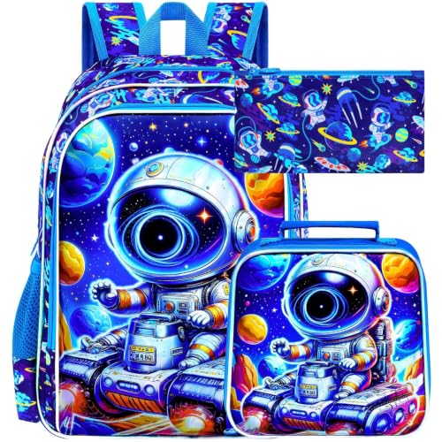 Image of UFNDC 3PCS Boys Backpack,16 inchKids Dinosaur Bookbag with Lunch Box, School Bag for Elementary Toddler