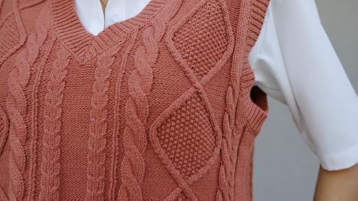 Sweater Vest for Women V Neck Sleeveless Knit Solid Casual Ribbed