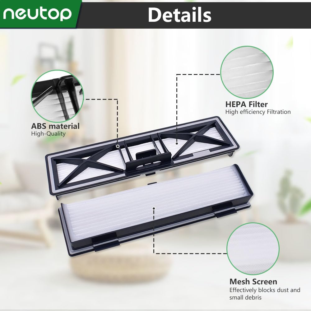 5 Filtri Di Ricambio Neutop Per Robot Aspirapolvere Neato D10-D3 - HEPA, Grigi - Foto 9