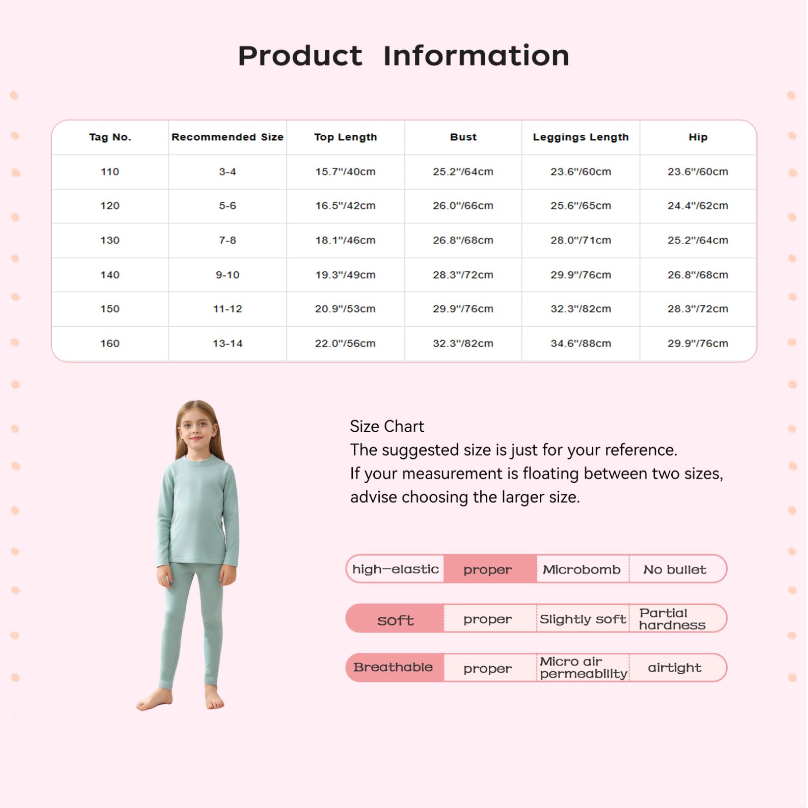 Freebily Set di Biancheria Termica Sci Bambina e Bambino Set Intimo Termico Base Layer Top Thermal T-Shirt Felpa Maglia + Leggings Pantaloni Calzamaglia Invernali