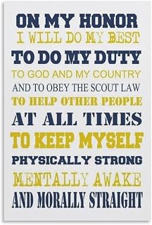 SOLVSTONE Cub Scout Oath And Law Poster The Boy Scout Law Wall Art Poster Canvas Wall Art Decor Print Art Paintings for Living Room Bedroom Decor 24x36inch(60x90cm) Unframe-style