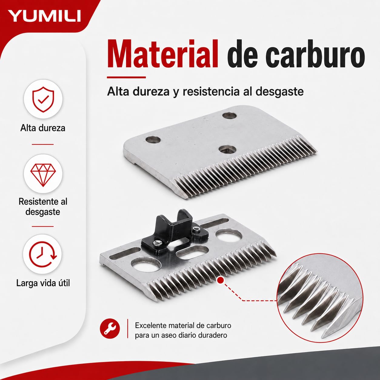 Cuchillas de Esquiladora Caballos, 35 Dientes Horse Clipper Blade, Juego de Repuesto para Esquiladoras de Caballos de Carburo, para Caballos, Vacas, Cabras, Otros Animales con Pelaje Grueso, Diseñadas