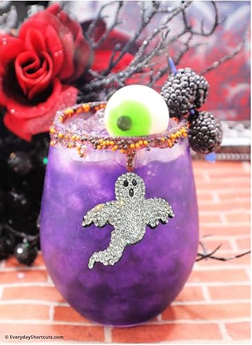 Miniatura 10 de THE QUEENS' JEWELS Copa de vino sin tallo con sombrero de bruja, 21 onzas, regalo único para mujeres, cumpleaños, lindo, divertido, sin pintar,