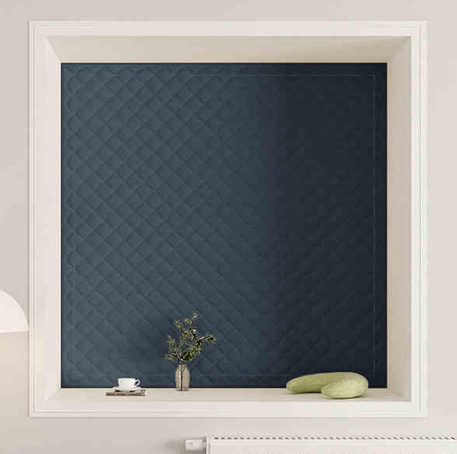 Window Insulation Cover Thermal Curtains for Winter Heavy Duty Thicken Thermal Insulated Drape Kit Soundproof Cold protection Keep Warm Thermal Window Film Punch-Free Magic Tape(Blue,90 cm x 100 cm)