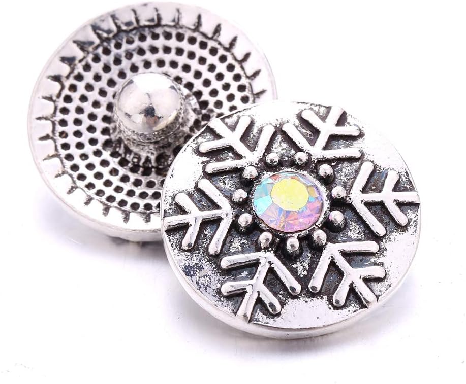 Lovmoment Snap 20MM Snap Christmas Glass with Red Rhinestone Interchangeable Snaps Jewelry(10 pcs)