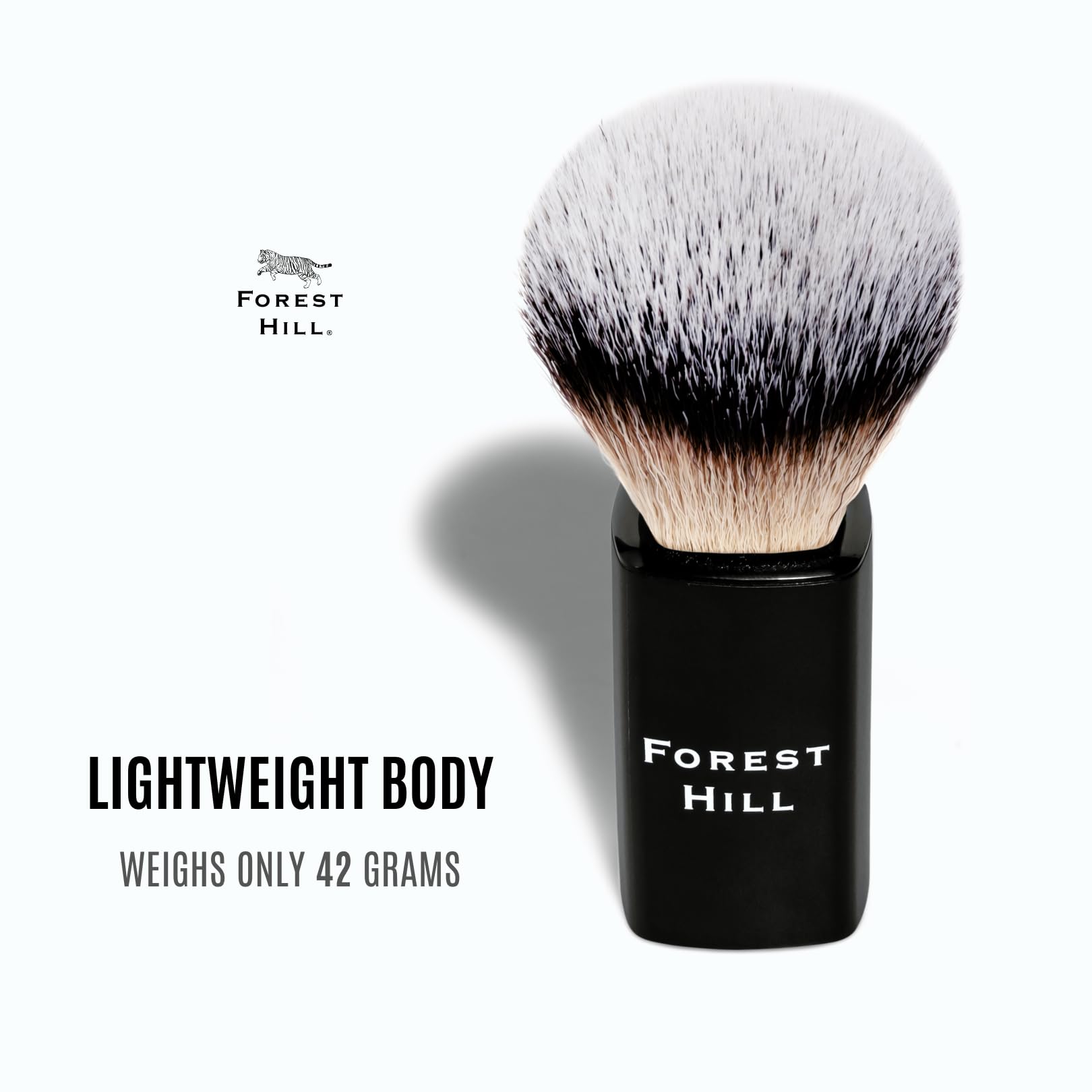 Forest Hill Premium Lincoln Shaving Brush For Men, Super Soft Bristles & Ergonomic Design, Compact & Easy Grip, Ideal For Personal & Professional Salon (Black) - Image 2 thumbnail