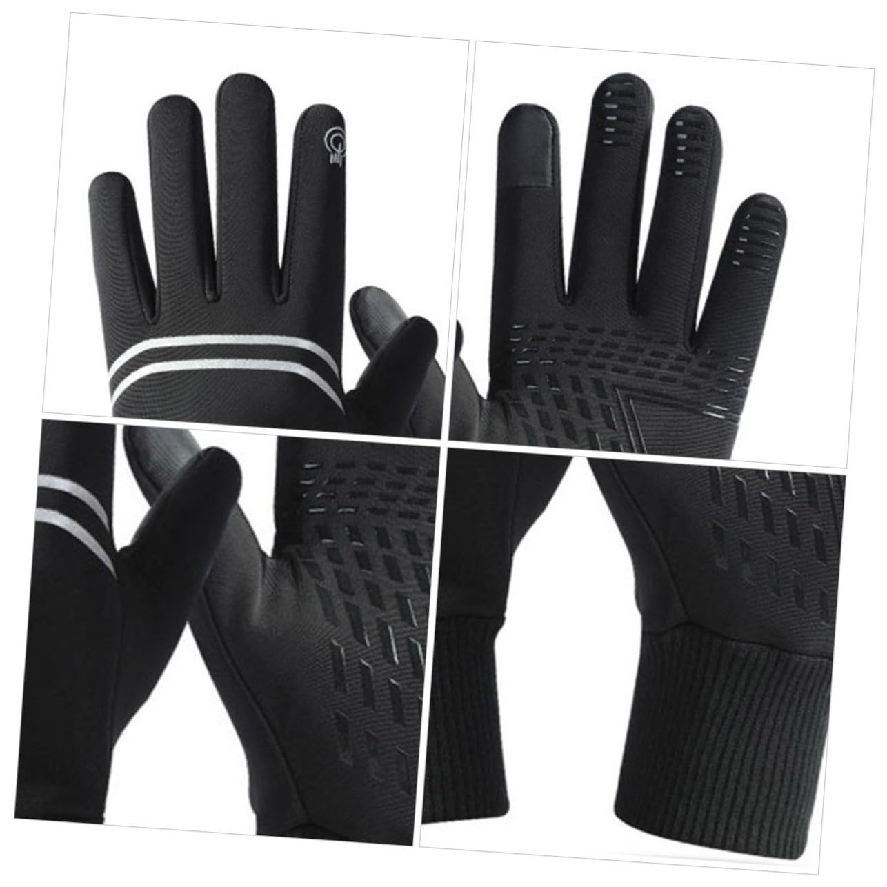 CALLARON Guanti Isolare Dita Equitazione Invernale Escursione Caldo Montagna Nero Antivento Mano Impermeabile Uomini Impermeabili Nevicare Tempo Freddo Presa Vello Maglieria Black