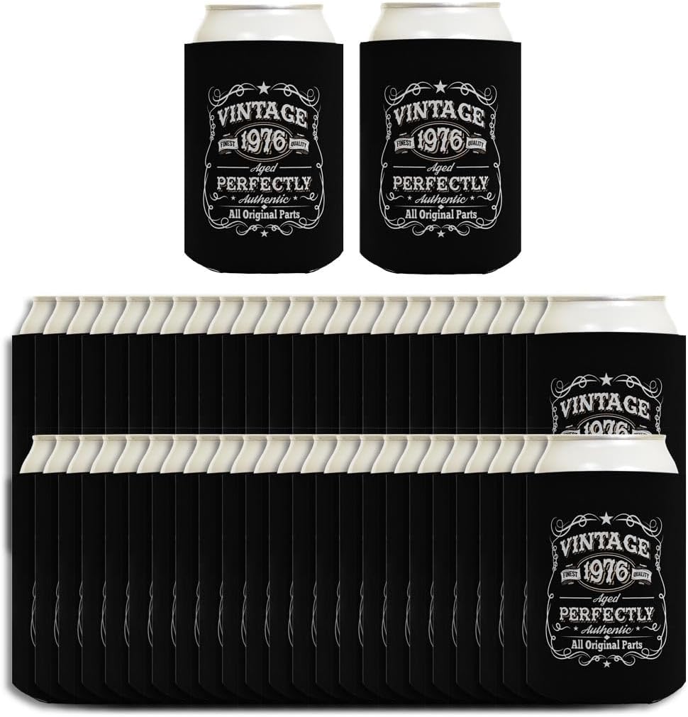 Age 50 Birthday Gifts Vintage 1976 All Original Parts 48-Pack Drink Can Coolers Party Pack