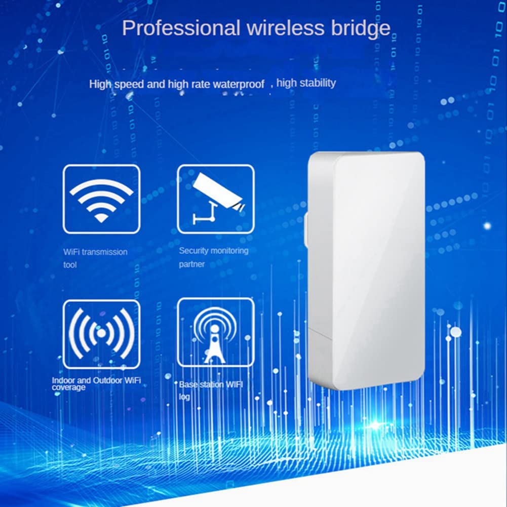 2 Pcs Routeur WiFi Extérieur Pont Routeur sans 1KM Extension WiFi Longue Portée 24V POE EU Plug