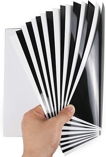 Miniatura 3 de CAREGY Vinilo de transferencia de calor HTV para planchar en camisetas de 12 x 10 pulgadas, 16 hojas (blanco y negro)