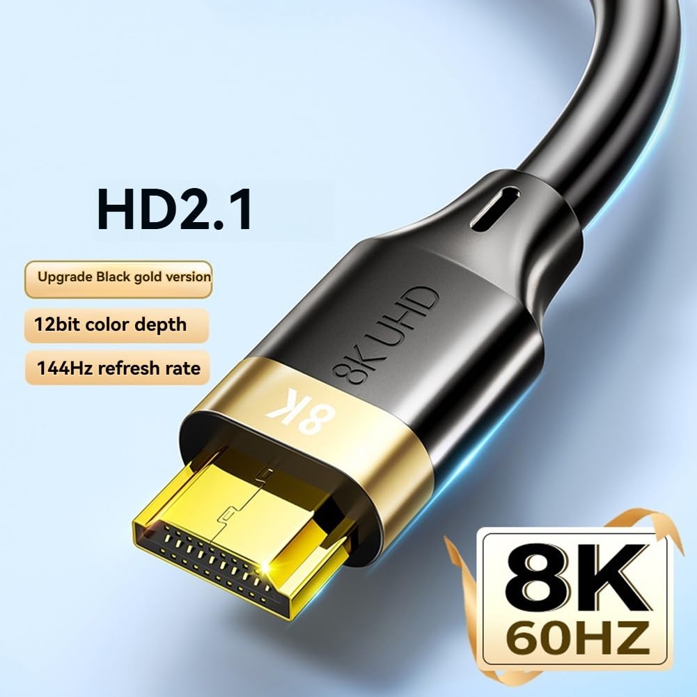 Bloepum 8K HD 2.1 Cable 4K120Hz 8K 60Hz 48Gbps EARC ARC HDCP Ultra High Speed HDR for Video Cable PC Laptop Projector HD TV 5M