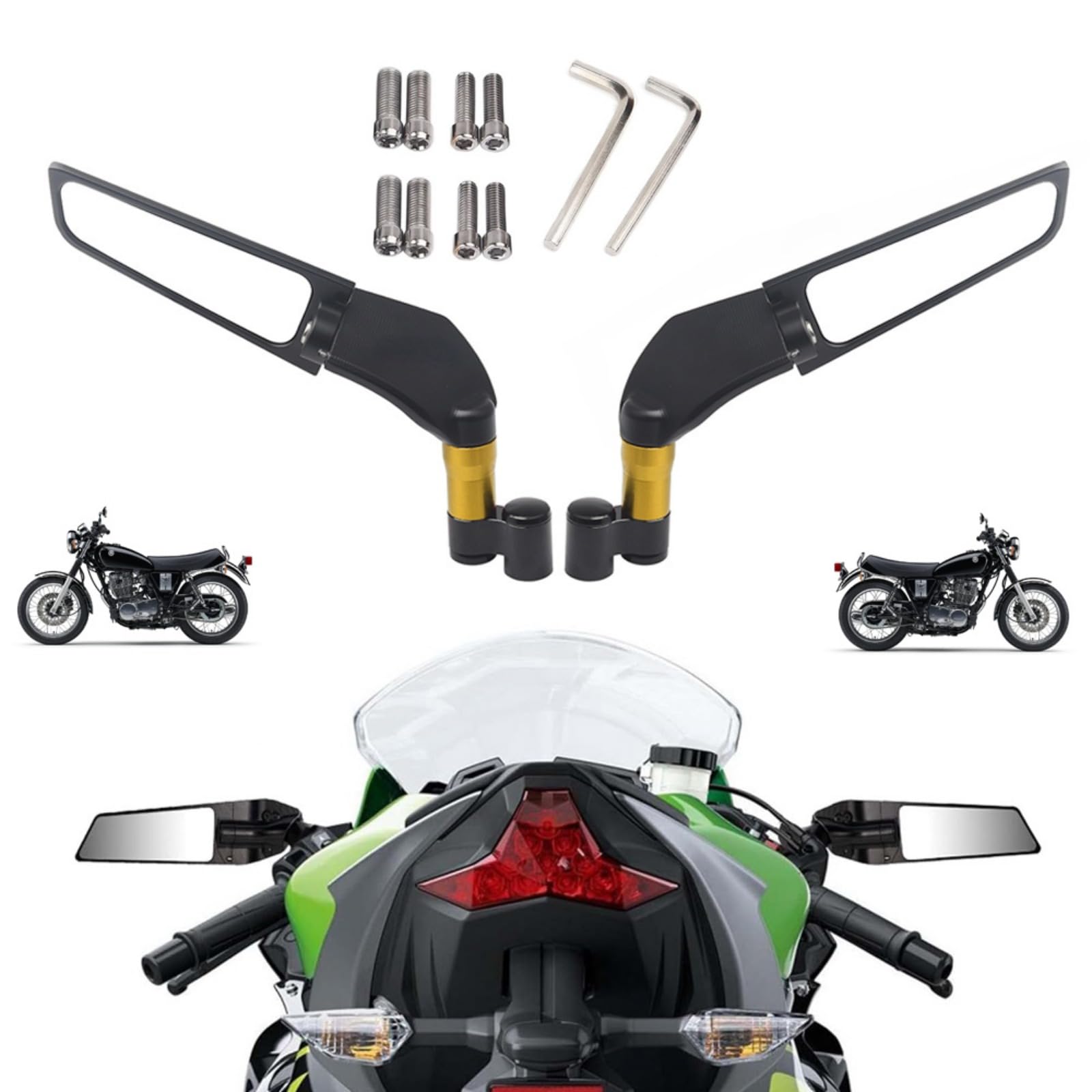 WM ワイドミラー　SR400/SR500 Amazon | For SR400 SR500 sr400 sr500 sr 400 500 2018-2023 2024