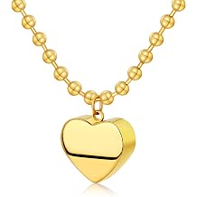 Chunky Gold Necklace for Women, 18K Waterproof Heart Necklace Statement Necklace Gold Charm Necklace Chunky Jewelry Paperclip Chain Choker Gift for Women