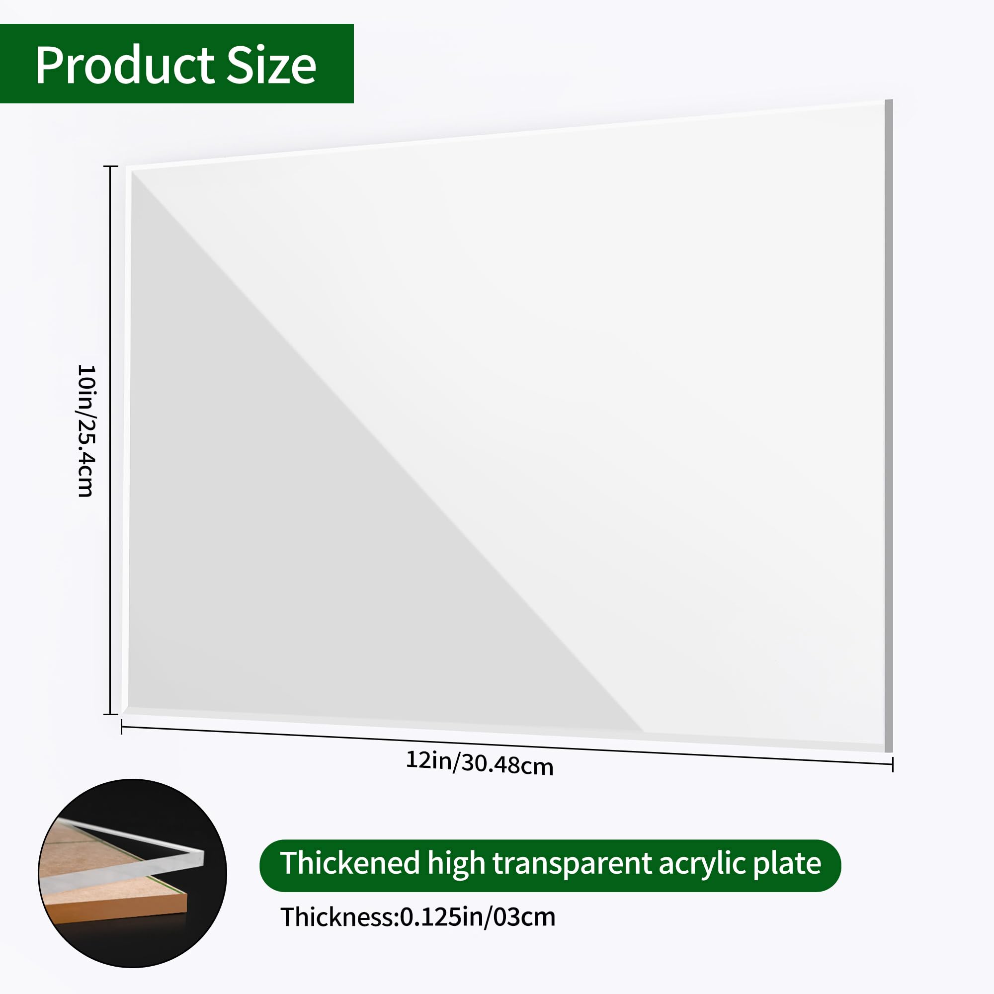 Clear Acrylic Sheets - 10x12, 1/8" Thick -2