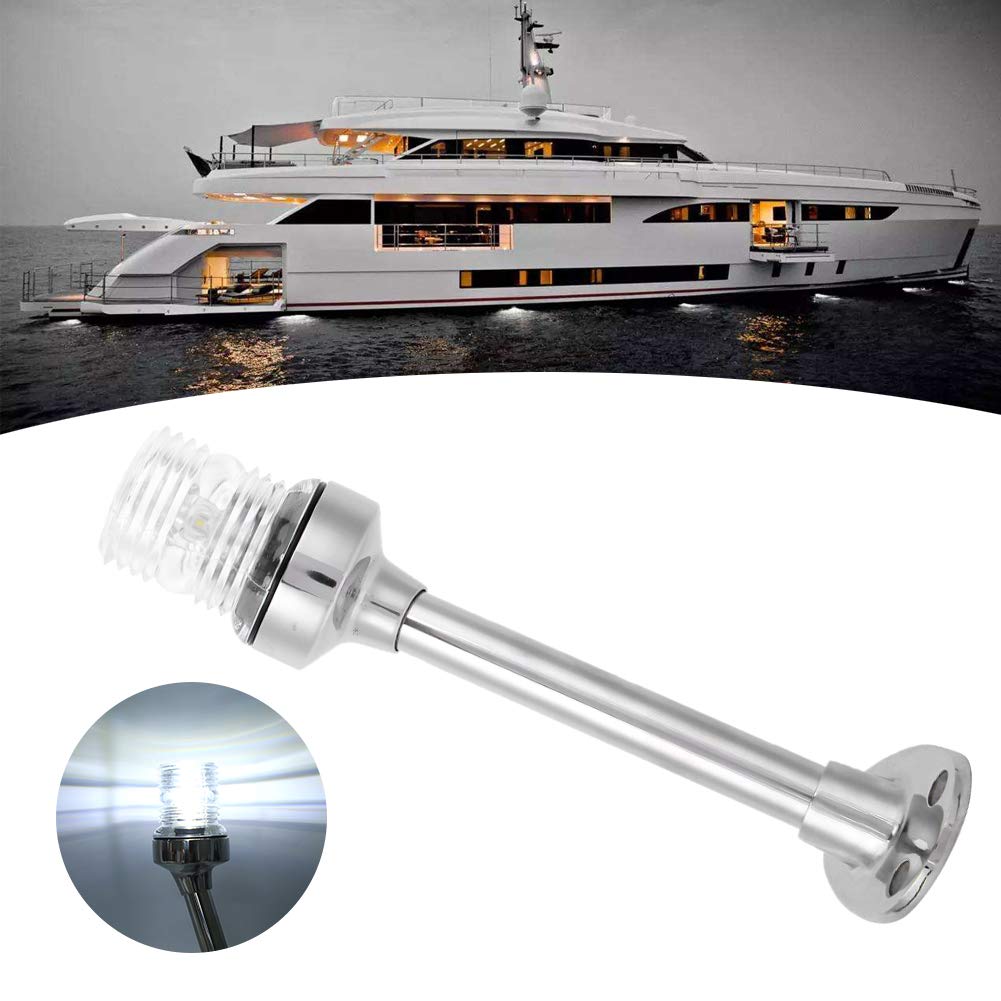 Acouto LED Marine Navigation Light White All Round Boat Light Elbow For Yacht Boat Stern Anchor Light 12 24V Fishing Boat Sailing Lamp