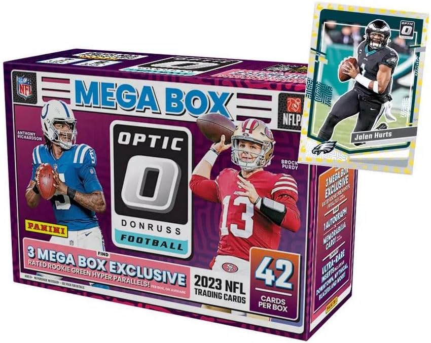 2023 Panini Donruss Optic Football MEGA box (6 pks/bx, 3 RR Green Hyper parallels/bx)
