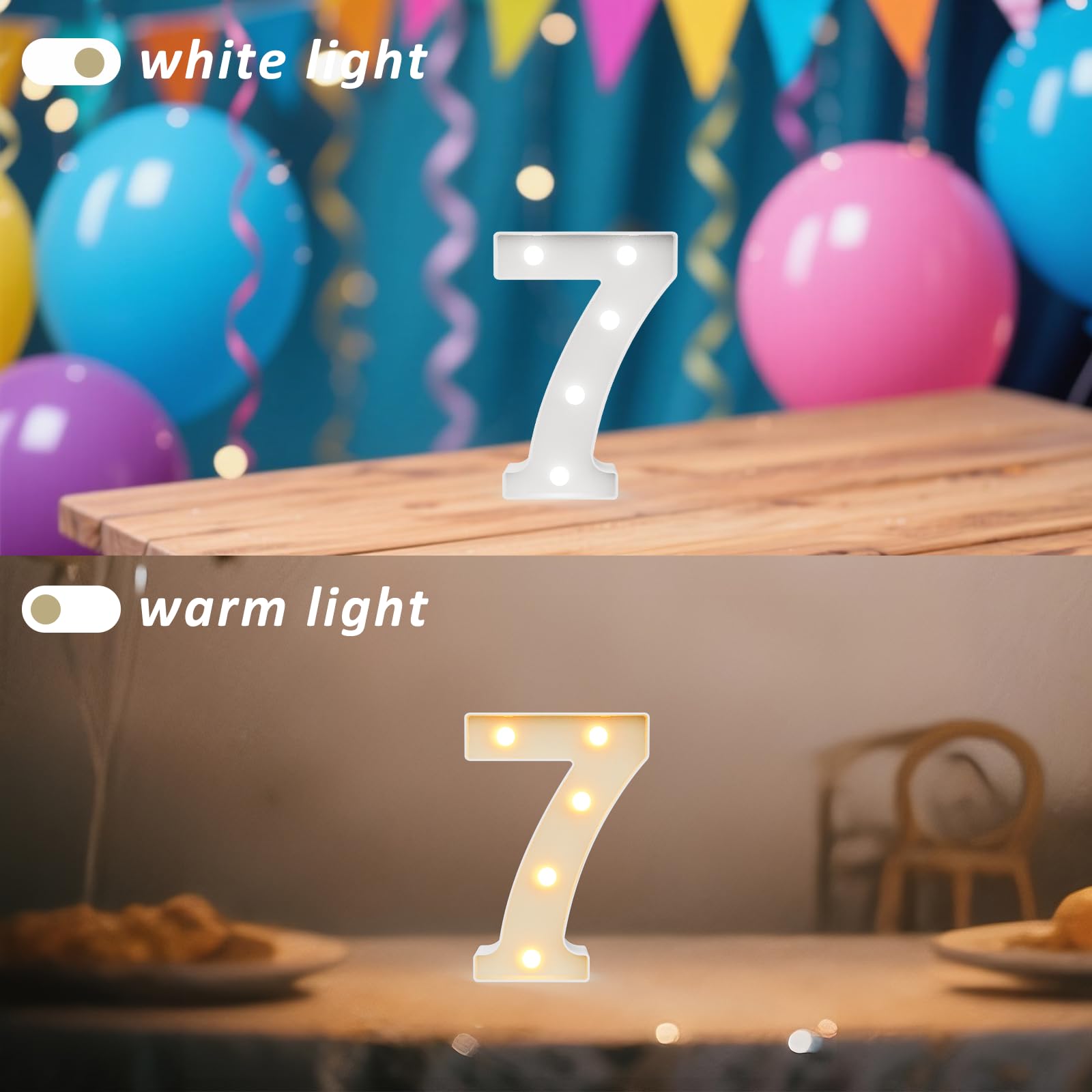 Ledido LED Light Up Marquee Numbers Sign - Cool & Warm Light up Numbers for 40th Birthday Decorations, LED Number Lights for Wedding Anniversary Grad Home Bedroom Table Wall Party Decor, Number 40 — view 3