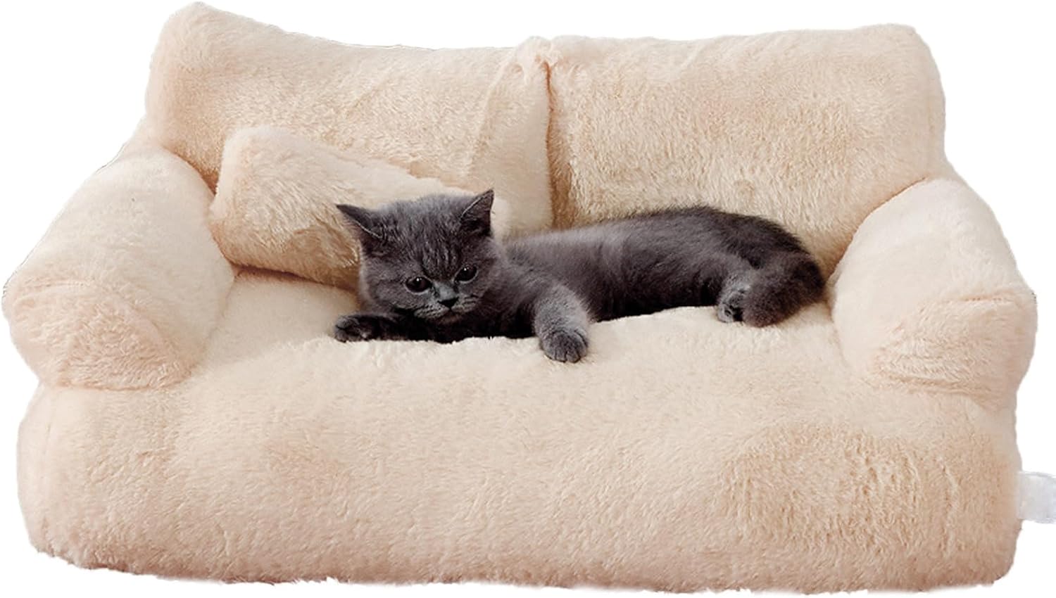 Dog Bed Furry Nest for Small Puppy Kitten Dog Basket Pet Bed with Detachable Multicolored