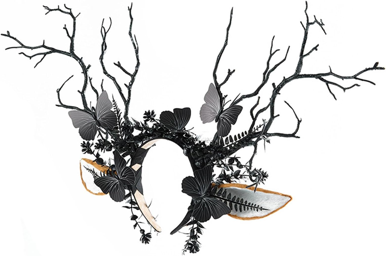 Dark Deer Hair Clip Lightweight Resin Headpiece For Women Men Halloween Costume Accessories Adjustable Deer Antlers Costume Accessory