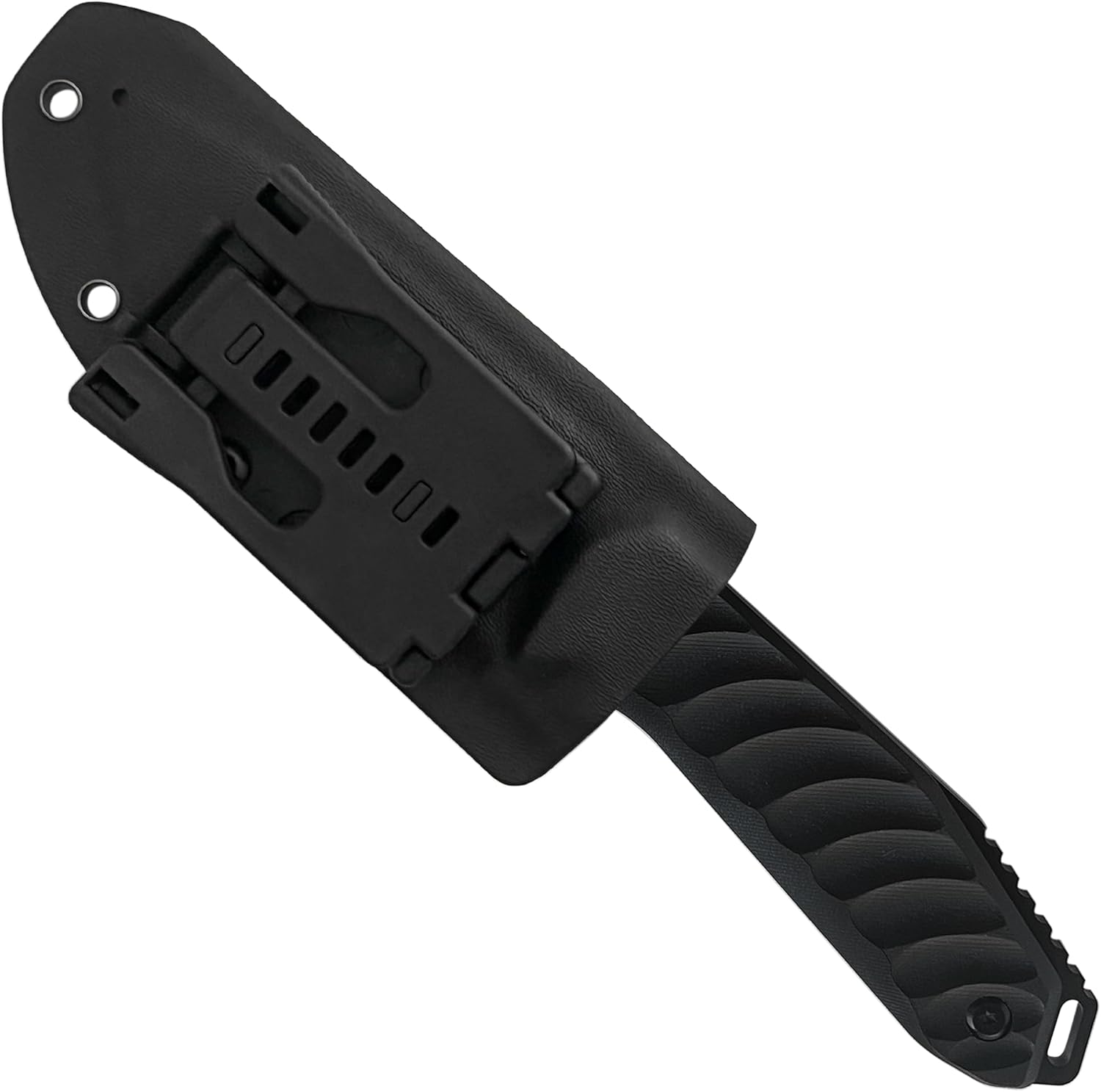 TAKUMITAK Hunting Knife Survival Knife D2 Fixed Blade Knives G10 Handle Kydex Sheath Molle Clip Camping Survival Tactical Hunting Gear EDC Knife 82583 (Black TKF208BK)