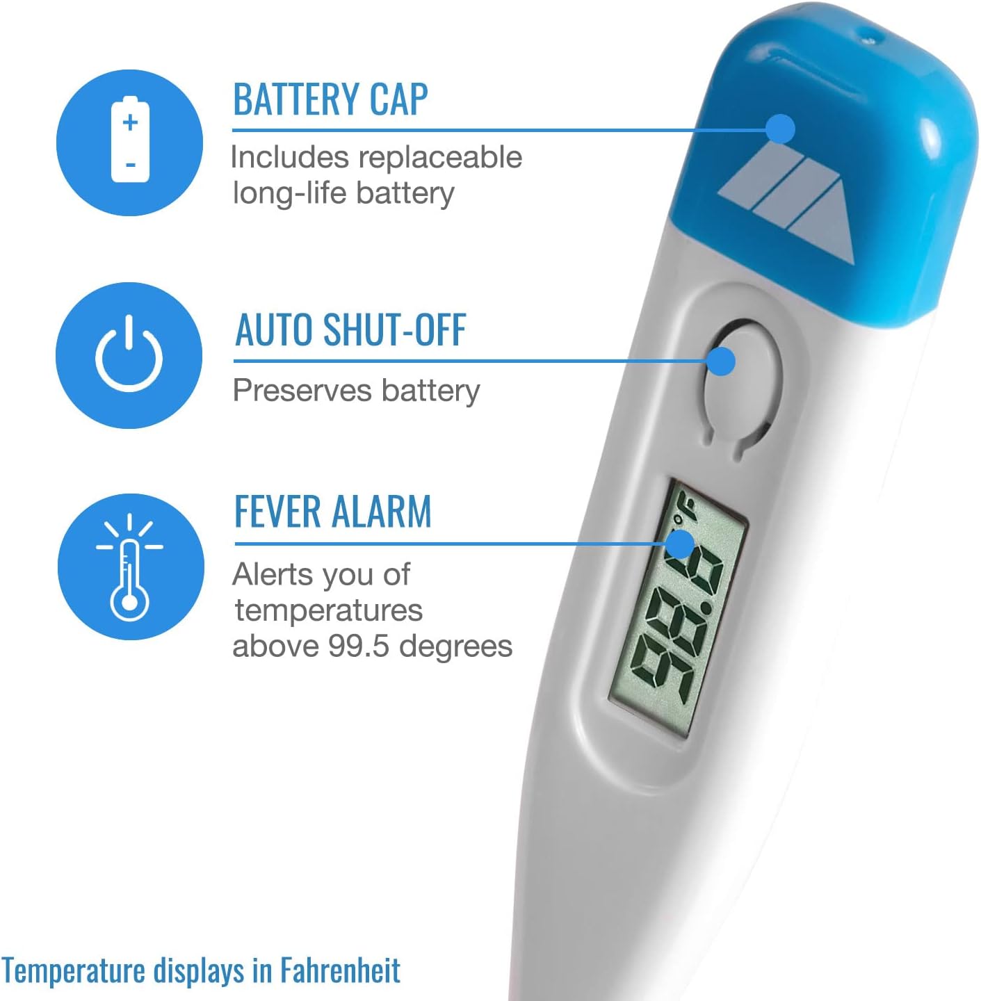 MABIS Digital Thermometer for Adults, Thermometer for Adults, Children and Babies, Oral Thermometer, FSA HSA Eligible Thermometer, Underarm Thermometer, Temperature Thermometer, 60 Seconds Readings : Everything Else