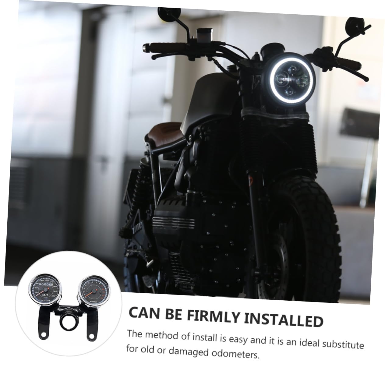 12V Universal Motorcycle LED Speedometer and Tachometer Gauge Retro Design Bracket for Odometer Function Suitable for Motorcycle Models