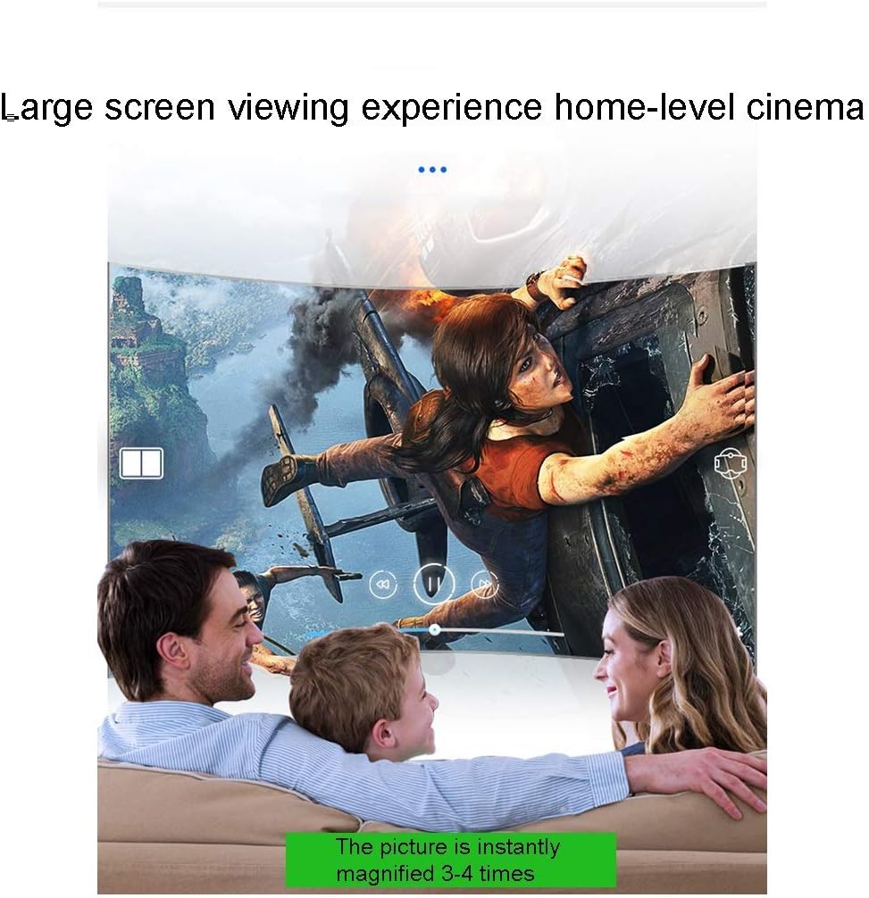 Phone Screen Magnifier with Speaker Blu-ray Ultra-Clear Phone Projector with Foldable Holder Stand Zoom 3-5 Times for All Smart Phone (Color : Black Size : 32inch) (Black 26inch)