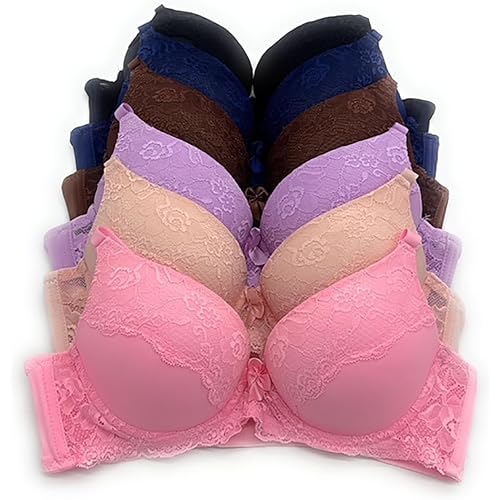 Iheyi 6 pcs ADD 2 Cup Thick Padding Extreme Double Pushup 32B-40C Bra