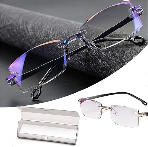 New Diamond-Cut Bifocal Progressive Anti-Blue Eyewear Ultralight Reading Glasses, Progressive Bifocal Far Dual-use