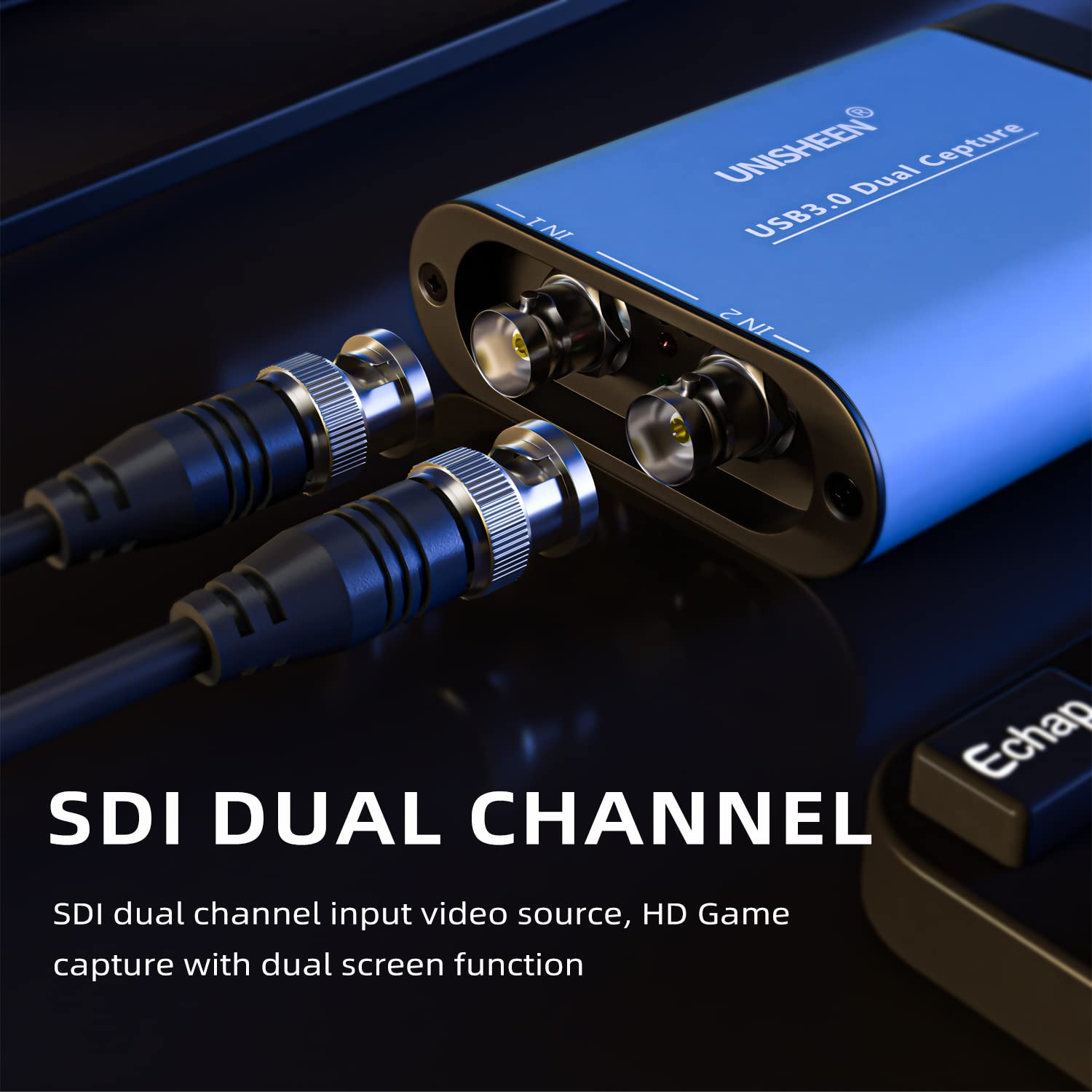 USB 3.0 SDI Dual Input Capture Card, 1080P Video Broadcast Game Live Stream, SDI to USB 3.0 HD Live Streaming Video Grabber Converter Free Driver