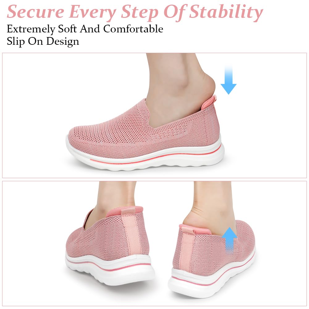 OFFCUP Zapatillas Sin Cordones para Mujer Ortopédicas Transpirables Rosado 38EU