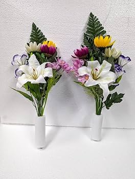 出品停止中  仏花 2対 ケース付き 仏花 1対 O-14 Amazon｜仏花1対セット お墓用 お仏壇にも使えます 売れ筋