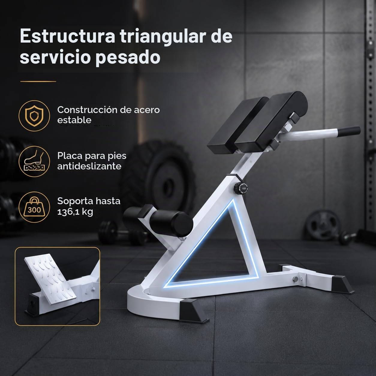 Banco de hiperextensión para silla romana, máquina de extensión de espalda ajustable para núcleo, espalda baja, glúteos, isquiotibiales, banco de abdominales de acero resistente con 7 niveles de