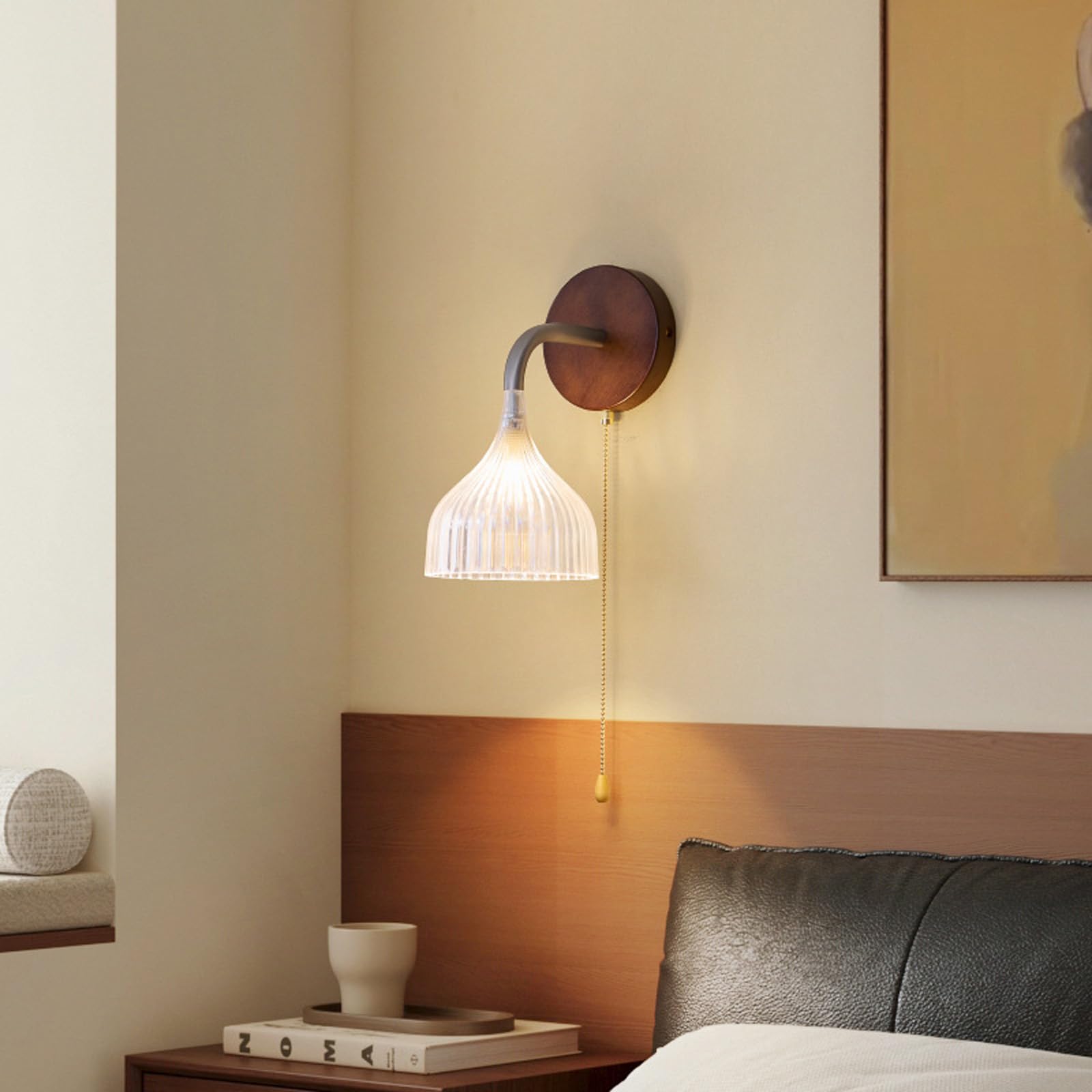 Aplique de pared E27 ahorro espacio con interruptor para cabecero 8