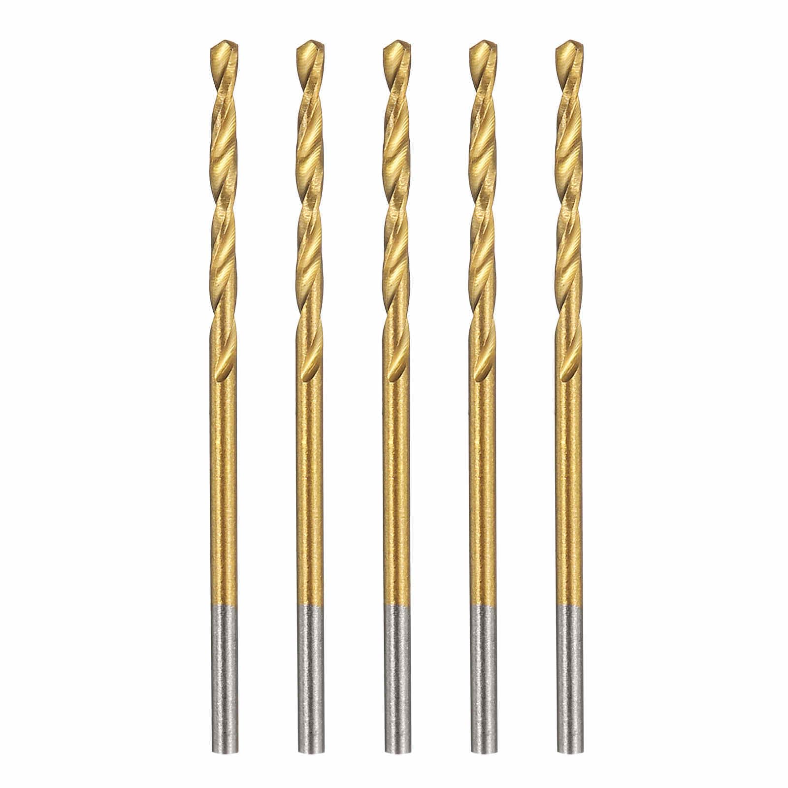 Kozelo 5pcs Drill Bit - [1mm Diameter] M42 8% Cobalt HSS Cutting Tool for Machining Hard Metal Stainless Steel Woodworking Handicraft Use, 135° Cutting Angle TiN