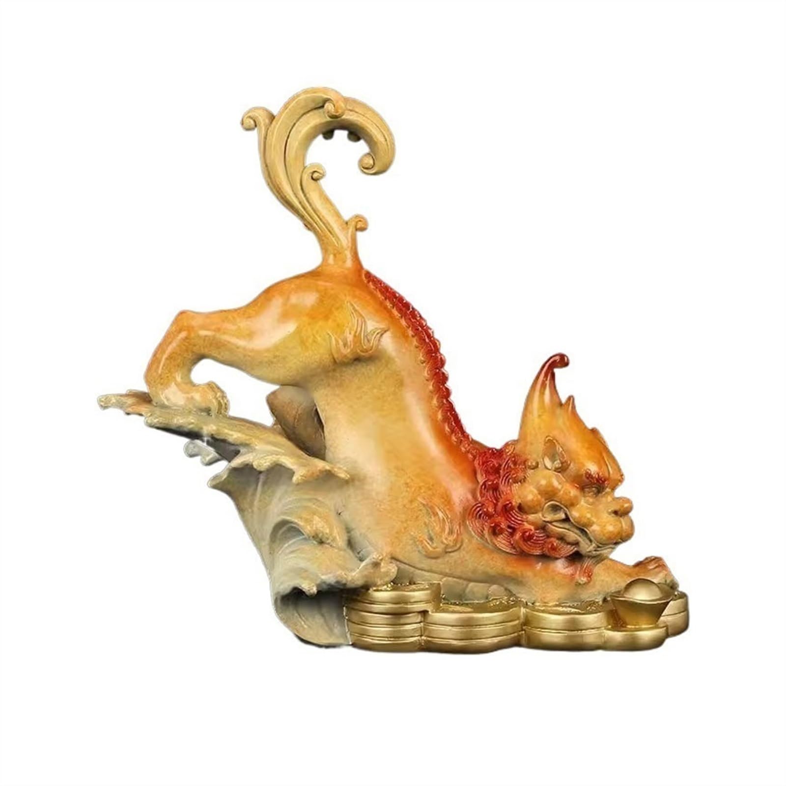 YNIYUJKL Feng Shui Buddha Statue Pixiu Fortune Feng Shui Ornaments Retro Luxury Copper Chinese Living Room Entrance Office Desktop Decorations Feng Shui Accessories Desktop Decoration,Left-L