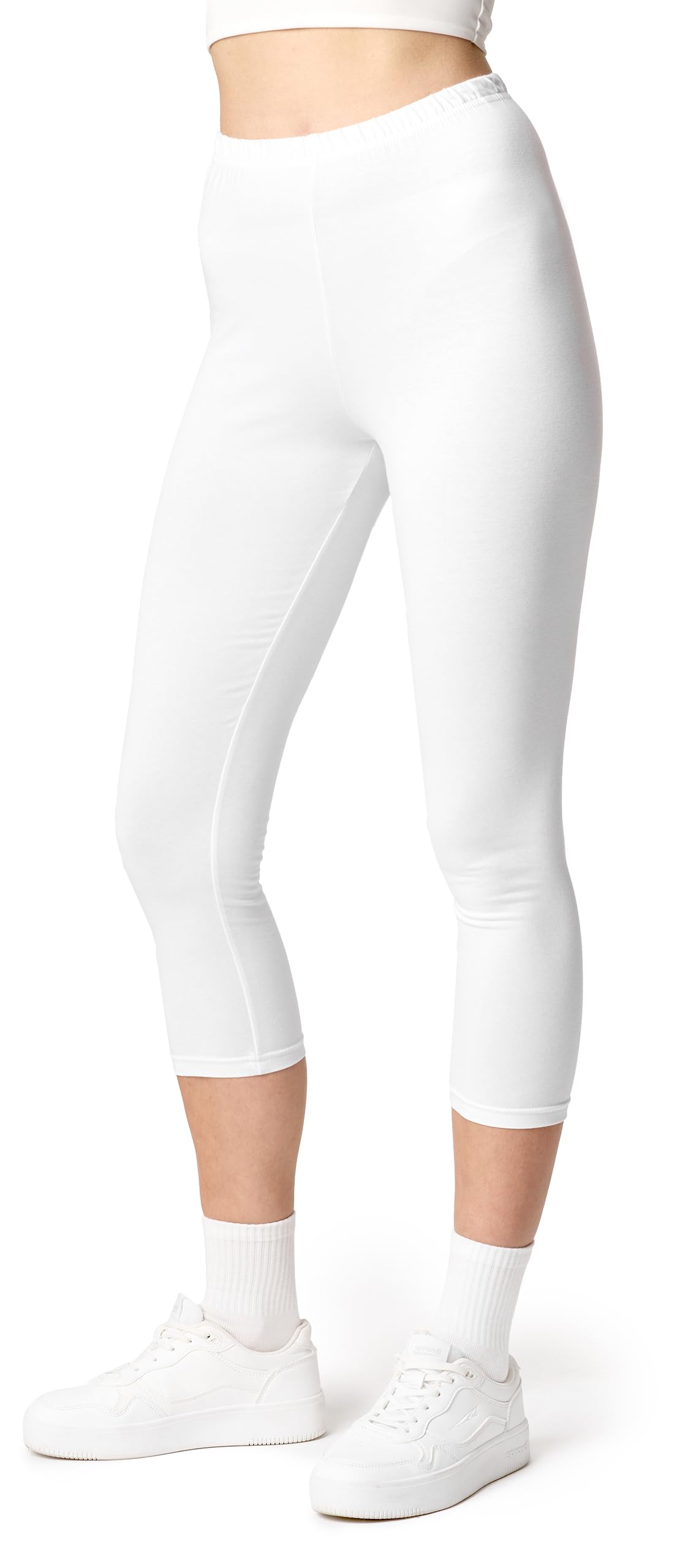 Ladeheid Leggings Damen 3/4 Baumwolle bequem und atmungsaktiv Capri Leggings Damen für Sommer LA40-132
