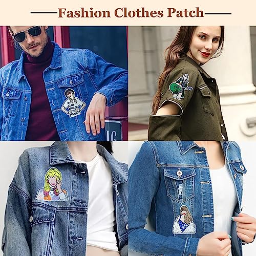 4 Pcs Taylor Singer Iron Sew On Embroidered Patch, Cute Music Embroidered Patches Applique Repair Diy Fashion Accessories For Clothing Jackets Jeans Pants Dress Backpack Hat Gifts For Music Fans #TOP4