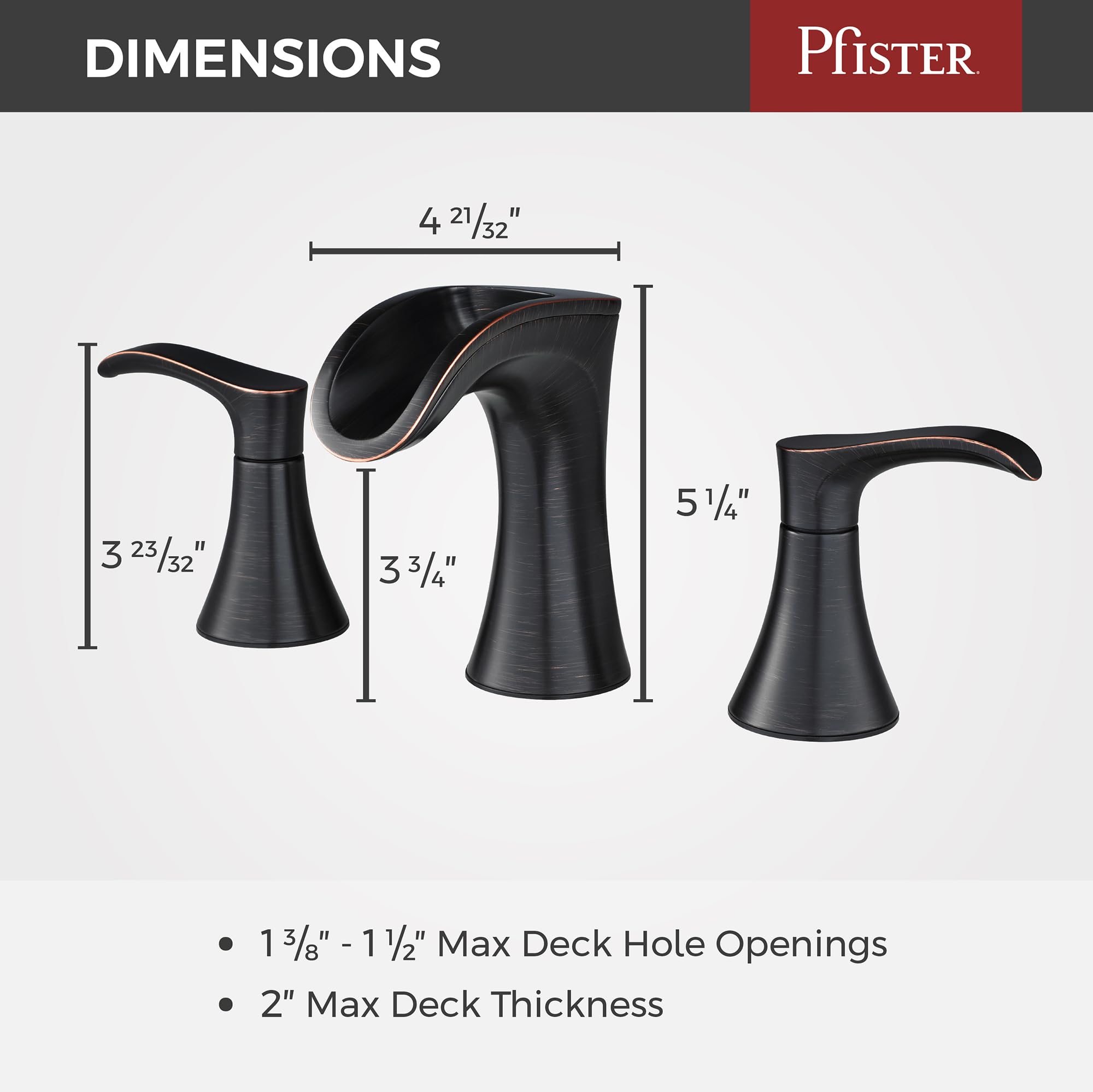 Pfister Brea LF049BRYY bateria łazienkowa do umywalki, 20 cm, z 2 uchwytami, 3-otworowa, toskańskie wykończenie z brązu