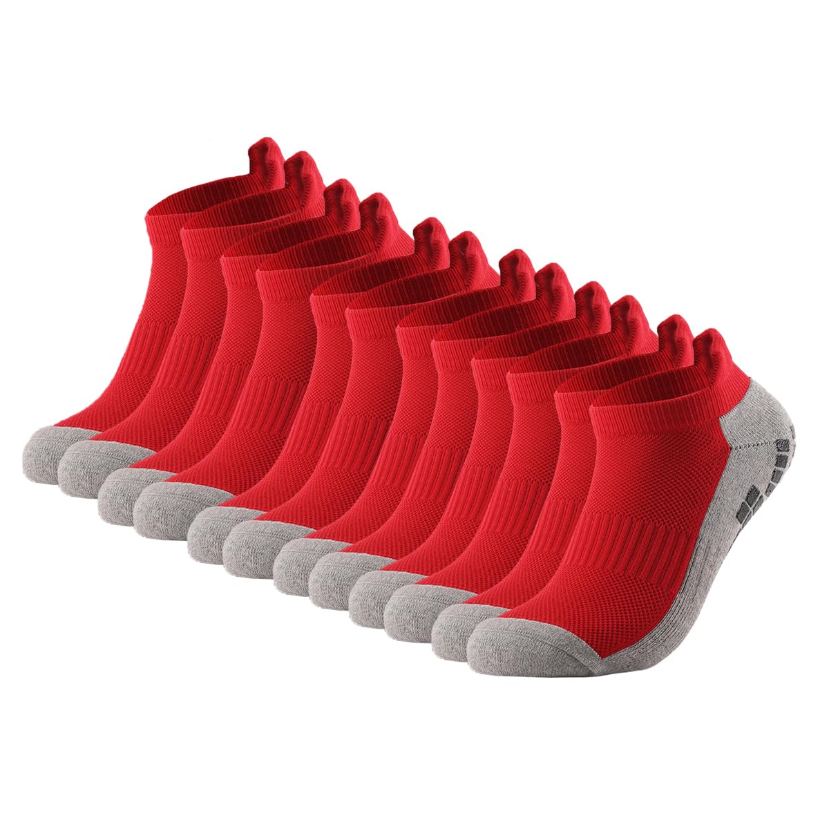 Calcetines de compresión de tobillo para hombres y mujeres, 2/4/6 pares, calcetines de compresión de corte bajo con soporte de tobillo, rojo, 12 pares, 12 Pares Rojo, 9-12