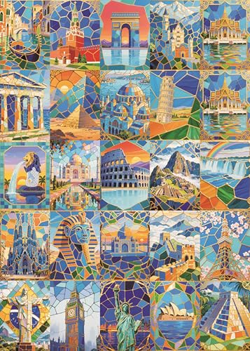 Jigsaw Puzzle 1000 Piece Famous Paintings Global Architecture Clearance for Adults Partitions On Back Valentines Gifts (Global Architectures)
