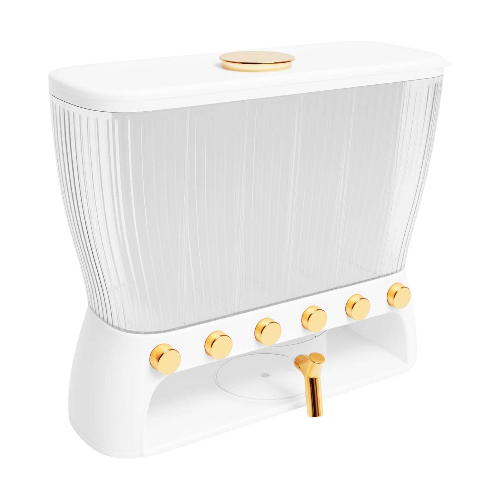 Dispensador de comida seca de seis rejillas, dispensador de cereales, capacidad de 10 kg, con botón dosificador, se puede utilizar para hacer harina, azúcar, arroz, cereales, nueces, frijoles